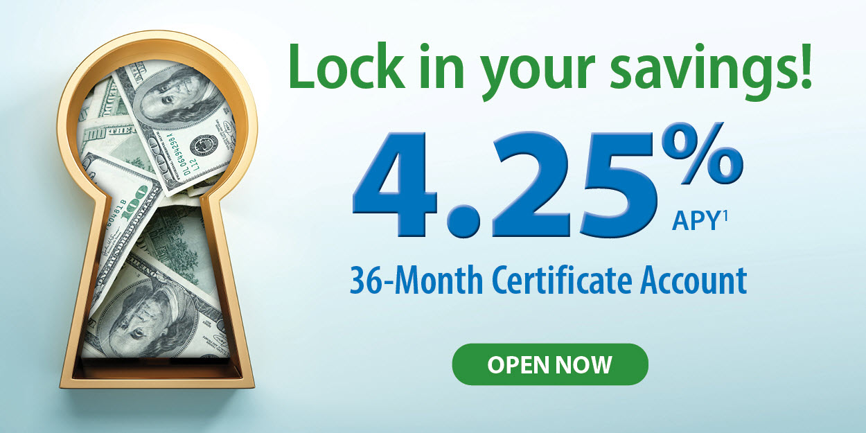 4.25% APY 36-Month Certificate Account