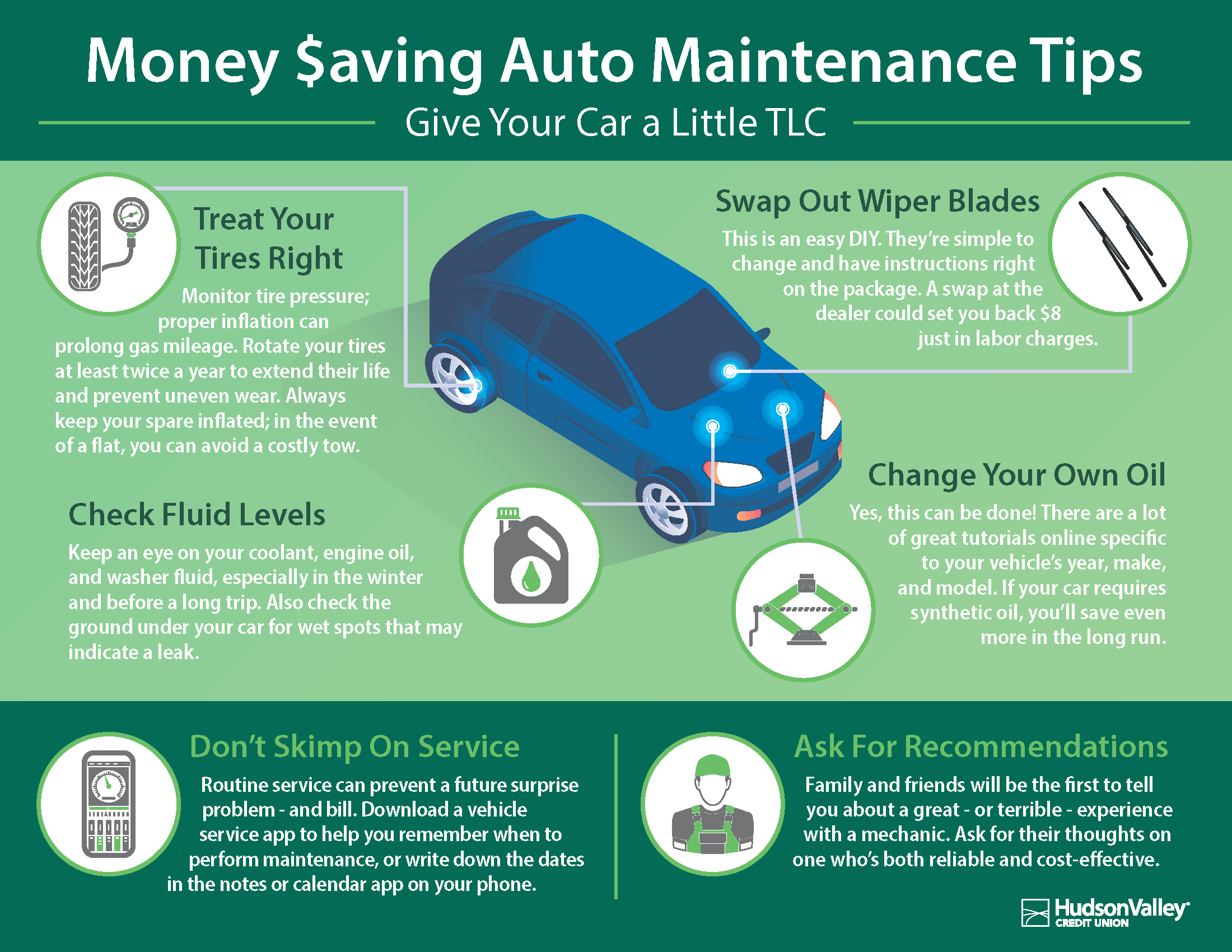 Auto Maintenance Money Saving Tips Infographic