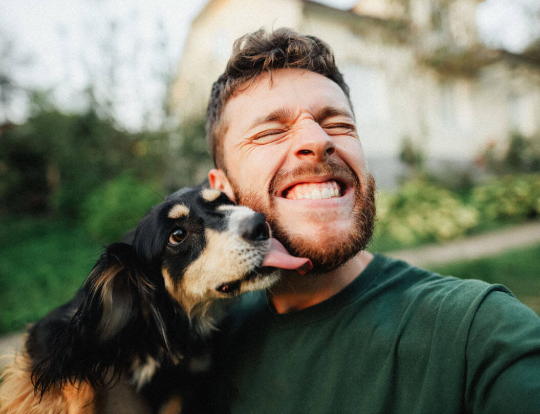 Man with his dog