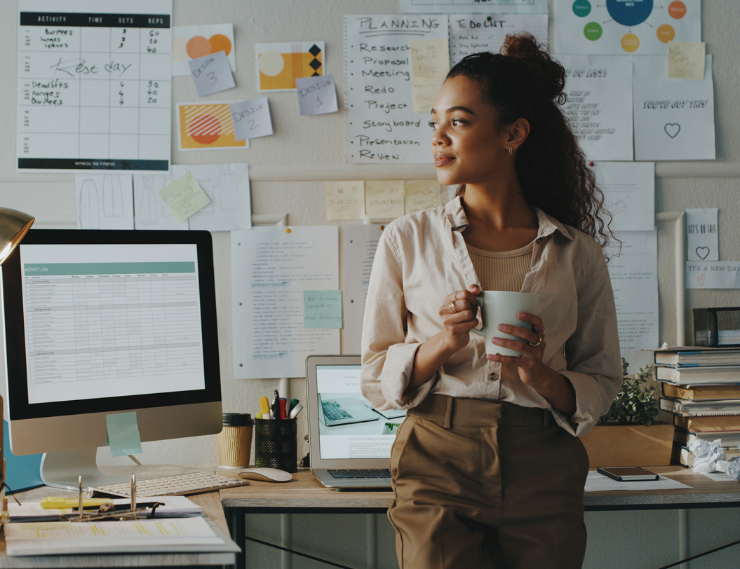 Woman in home office