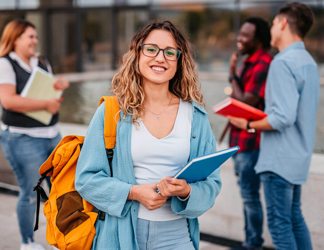 Female college student on campus