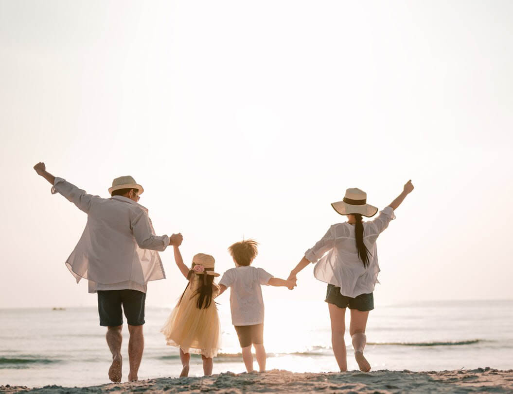 Family on the beach 