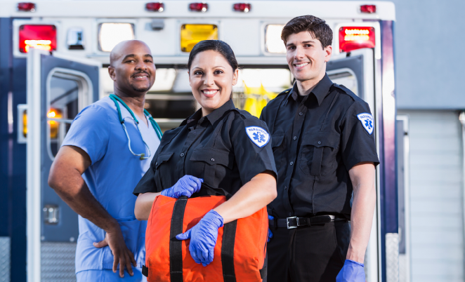 Image of two male and one female first responders