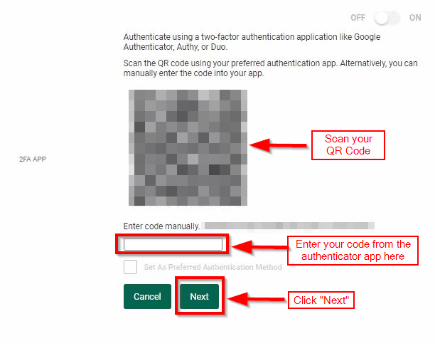 Two-Factor Authentication Step 6