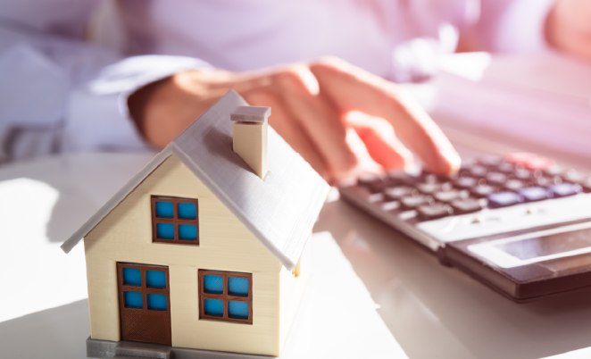 Calculator and a house model