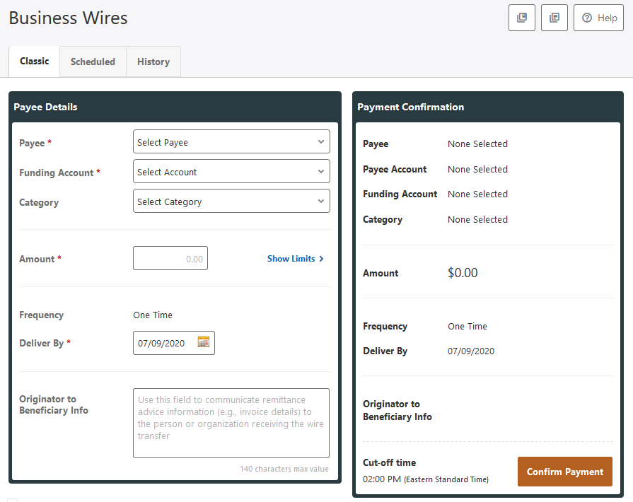 Business Wires Scheduling Snapshot